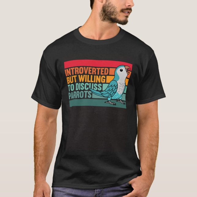 Camiseta Apresentado Mas Parrots Blue Monk Parakeet Quaker (Frente)