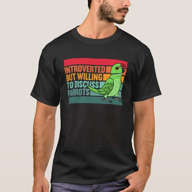 Camiseta Apresentado, Mas Parrots, Ringneck Índio Verde (Frente)