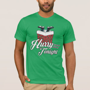 Camiseta Apresse-se para descer pela minha chaminé esta noi