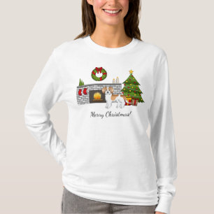 Camiseta Apricot & White Mini Goldendoodle - Sala de Natal