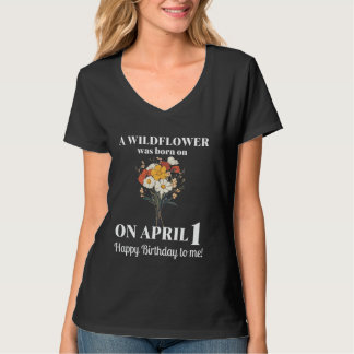 Camiseta April Birth Flower Sweet Peas e Daisy April 1 Bi