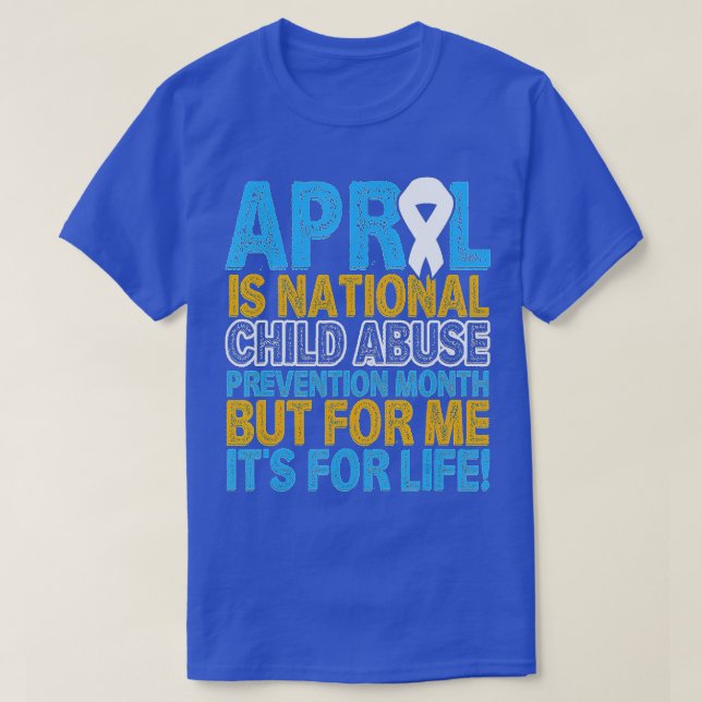 Camiseta April Child Abusue Prevenção Contra Abuso Azul Fit (Frente do Design)