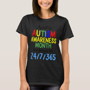 Camiseta April É Consciência Nacional Do Autismo 24 7 365 M