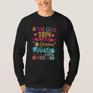 Camiseta April Girl 2014, 8 Anos, 8 Anos, Aniversário Do So