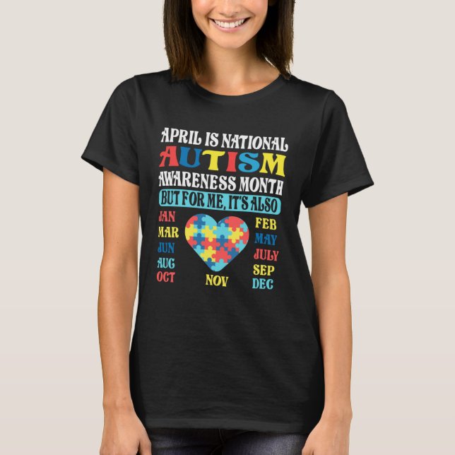 Camiseta April is National Autism Awareness Month Kids Boy  (Frente)