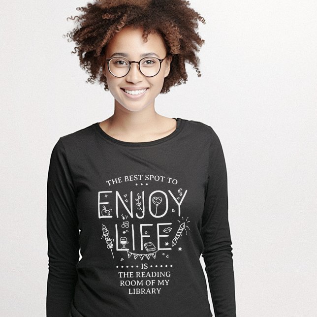 Camiseta Aproveite a alavanca da biblioteca de vida (Enjoy Life Library Clever T-Shirt)