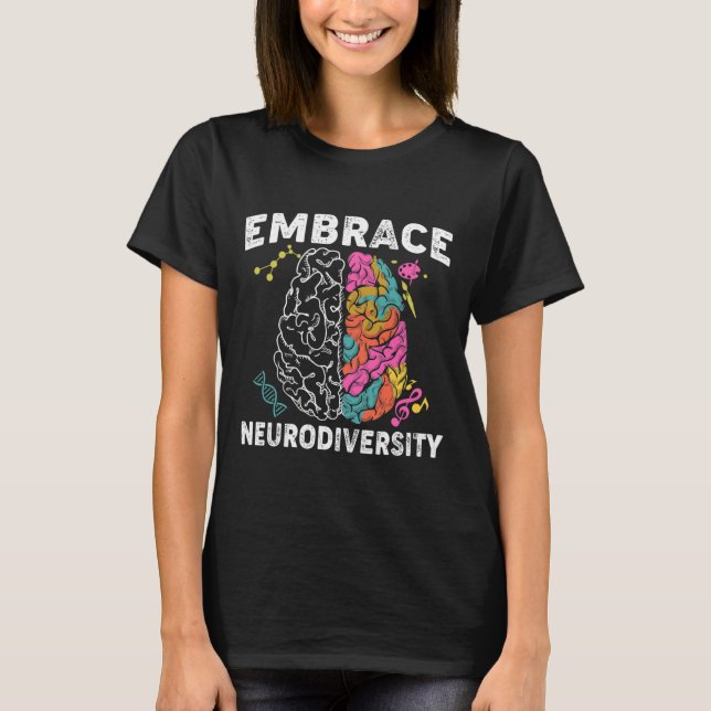 Camiseta Aproveite a neurodiversidade ADHD Autismo consciên (Frente)