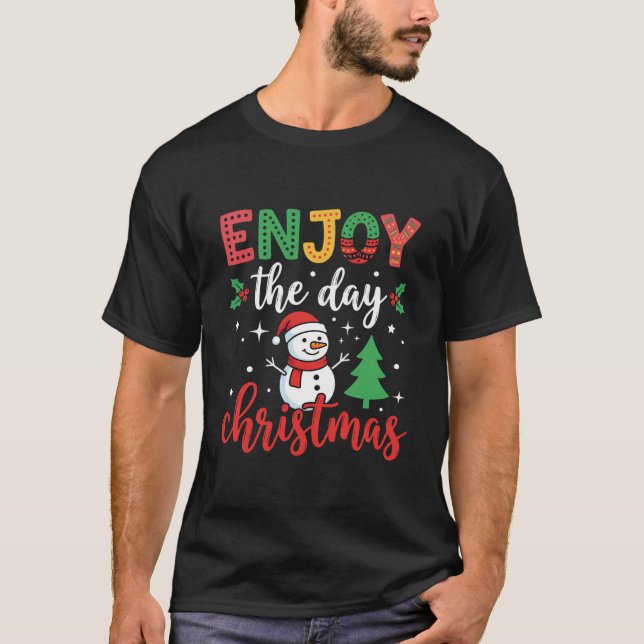 Camiseta Aproveite o Dia Boneco de Neve de Natal (Frente)