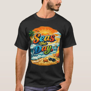 Camiseta Aproveite o Dia: Gráficos Inspirados no Oceano