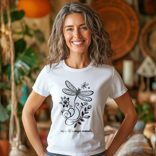 Camiseta Aproveite o Dragonfly de Momentos Mágicos da Vida (Criador carregado)