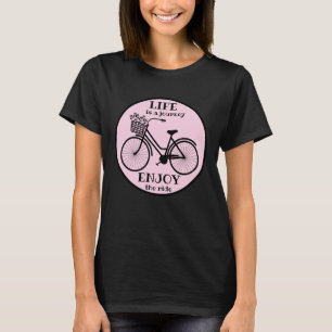 Camiseta Aproveite o passeio   Bicicleta Com Flores Motivac