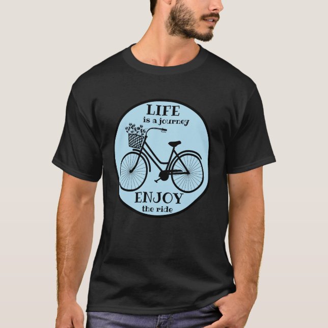 Camiseta Aproveite o passeio | Bicicleta Com Flores Motivac (Frente)