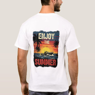 Camiseta Aproveite o Verão - Retro Sunset Beach Vibes