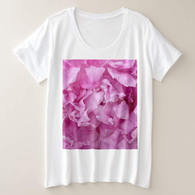 Camiseta Aproximação de peões cor-de-rosa (Frente do Design)