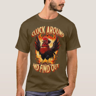 Camiseta Aproxime-se e descubra o galo irritado engulfado