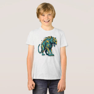 Camiseta Aqua Blaze Tiger Para Meninos E Meninas