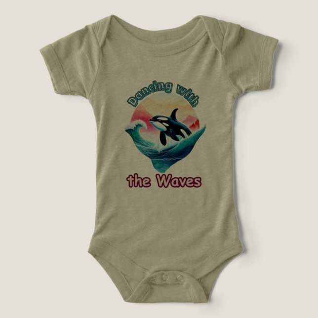 Camiseta Aqua Burst: Baleia Assassina Feliz (Design frontal)