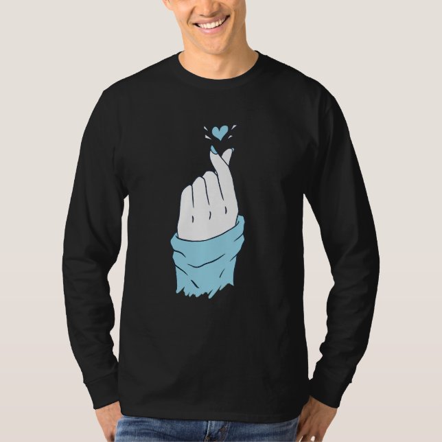 Camiseta Aqua Heart Mãos Homens Mulheres Adoram Gráfico (Frente)