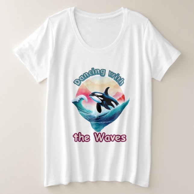 Camiseta Aqua Leap: Orca Feliz em Movimento (Frente do Design)