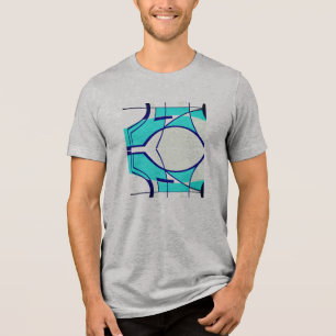 Camiseta Aqua Marinho Swirling MCM Look Geométrico Art Abst