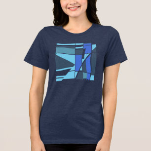 Camiseta Aqua Slate Teal Royal Blue Formas Geométricas Moti