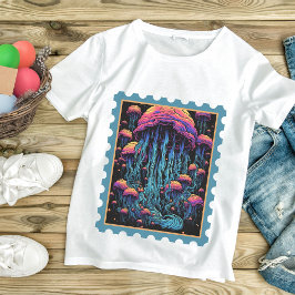 Camiseta Aqua Spectacle: Água-viva Colorida Gigante