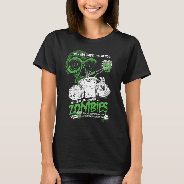 Camiseta Aqua Teen Fome Force Zombies Poster (Frente)