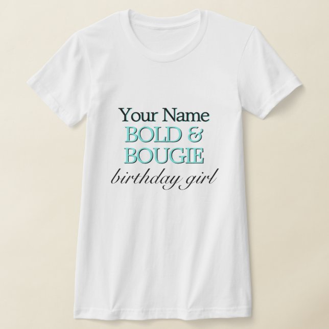 Camiseta Aqua Tiffany Theme Bold & Bougie Birthday Girl (Postura )