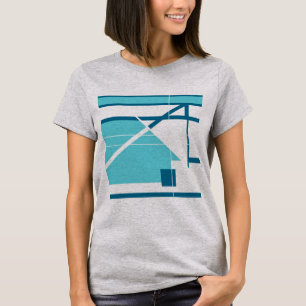 Camiseta Aqua Turquoise Blue Geométrico Abstrato MCM