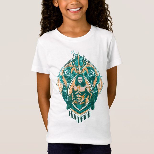 Camiseta Aquaman | Gráfico Aquaman & Trenchers (Frente)