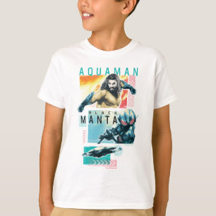 Camiseta Aquaman Gráfico Modernista Aquaman & Black Mant