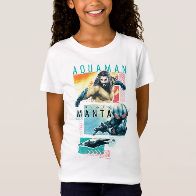 Camiseta Aquaman | Gráfico Modernista Aquaman & Black Manta (Frente)