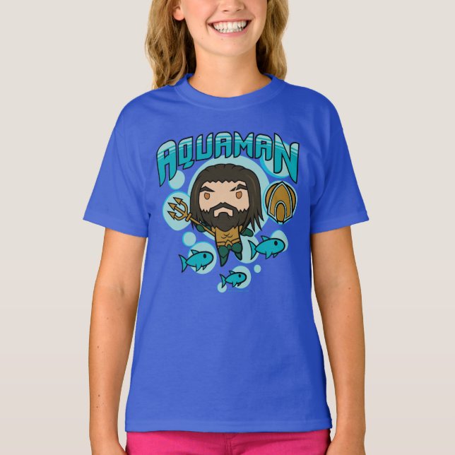 Camiseta Aquaman | Gráfico submarino de Chibi Aquaman (Frente)