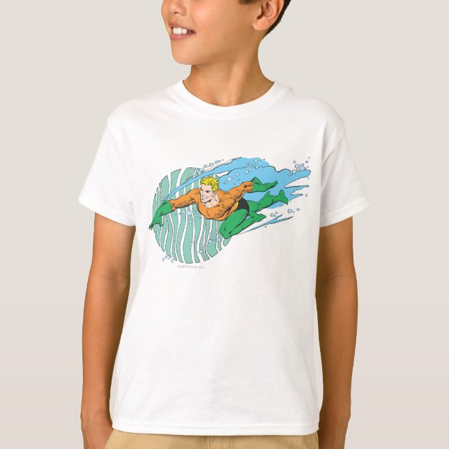 Camiseta Aquaman Leaps Esquerdo (Frente)
