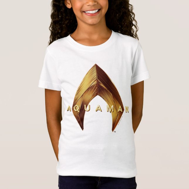 Camiseta Aquaman | Logotipo Aquaman do Ouro (Frente)