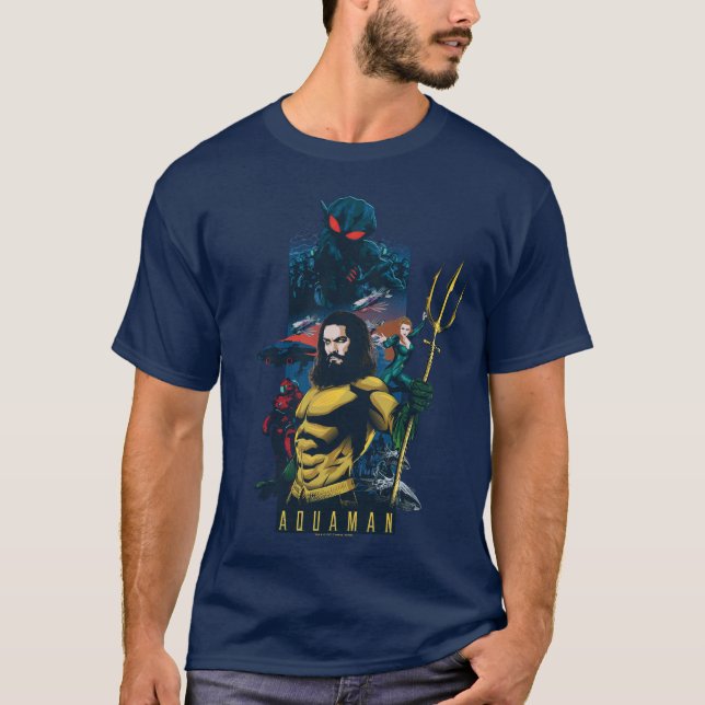 Camiseta Aquaman | Orin, Mera e Black Manta Graphic (Frente)