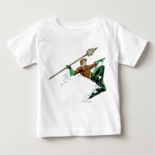 Camiseta Aquaman Pulmando com Lança