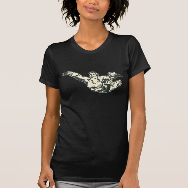 Camiseta Aquaman Soars BW (Frente)