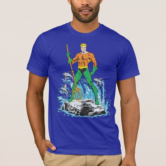 Camiseta Aquaman Stands com Pitchfork (Frente)
