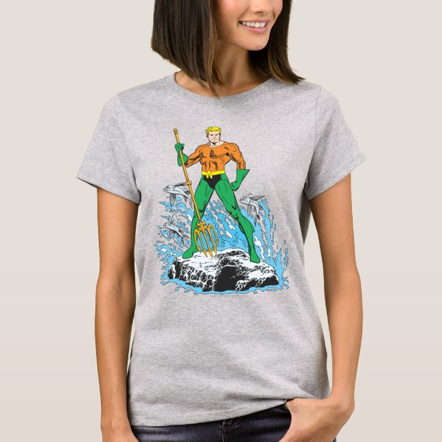 Camiseta Aquaman Stands com Pitchfork (Frente)