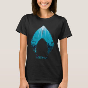 Camiseta Aquaman Ver Através Do Logotipo Aquaman, Gráfi