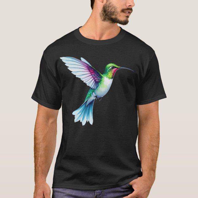 Camiseta Aquarela Amantes de Beija-flor (Frente)