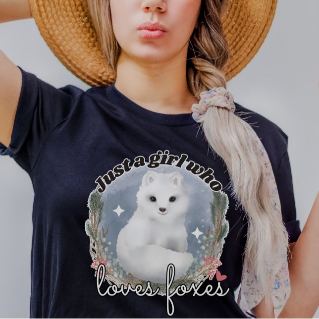 Camiseta Aquarela Árctica Fox - Apenas uma menina que adora (Criador carregado)