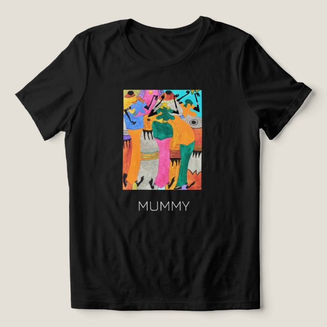 Camiseta Aquarela, Arte Africana, Maravilhosa Joy Dance Mum (Design frontal)