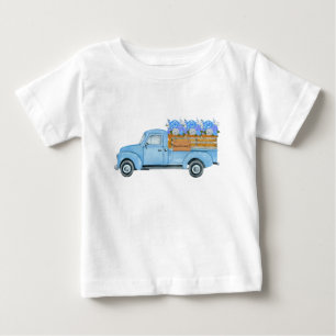 Camiseta Aquarela Azul Caminhão Vintage Nantucket & Hortêns