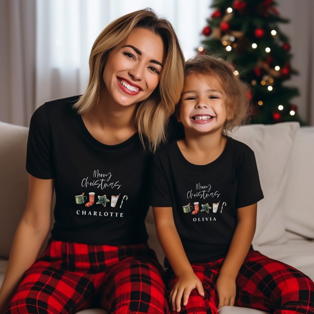 Camiseta Aquarela Biscoito de Natal bebe canas doces (Criador carregado)