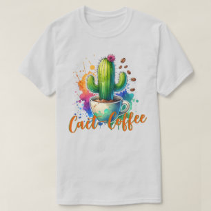 Camiseta Aquarela Cactus que ama café