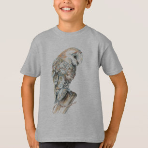 Camiseta Aquarela Coruja Coruja Arte Natural