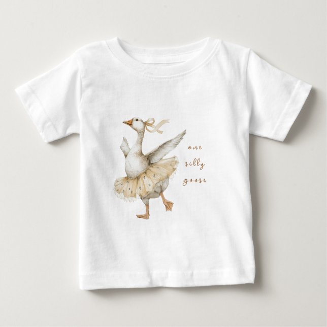 Camiseta Aquarela de Aniversário de 3 anos do Silly Goose (Frente)