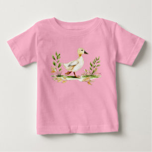 Camiseta Aquarela de Frango com Trevo de Quatro Folhas